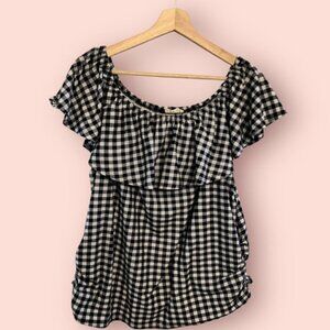Off the Shoulder Gingham Top
